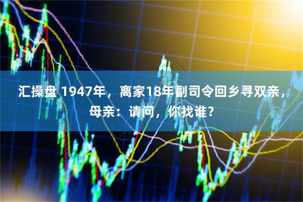 汇操盘 1947年，离家18年副司令回乡寻双亲，母亲：请问，你找谁？