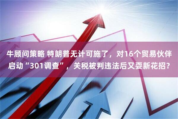牛顾问策略 特朗普无计可施了，对16个贸易伙伴启动“301调查”，关税被判违法后又耍新花招？