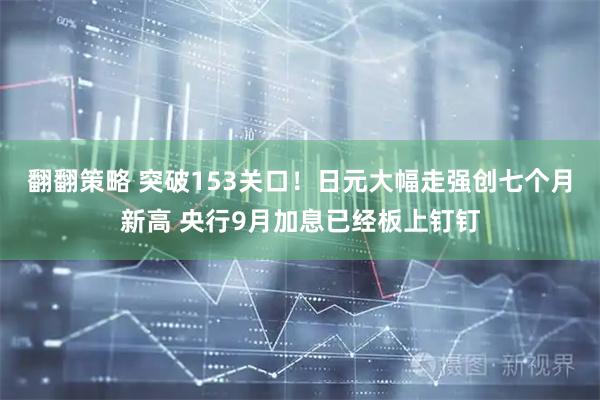 翻翻策略 突破153关口!日元大幅走强创七个月新高 央行9月加息已经板上钉钉